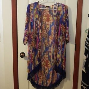 Kimono fringe shrug